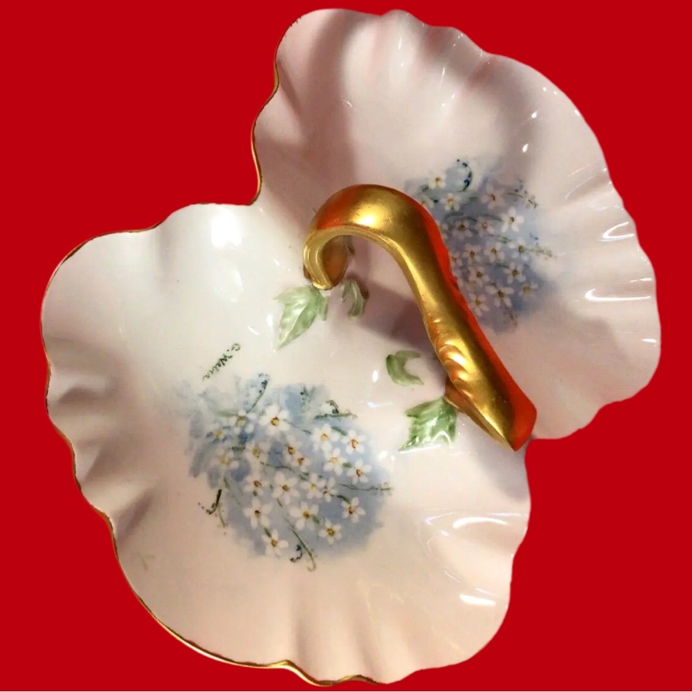 LIMOGES FRANCE DIVIDED BUTTERFLY PORCELAIN DISH - Picture 7 of 7